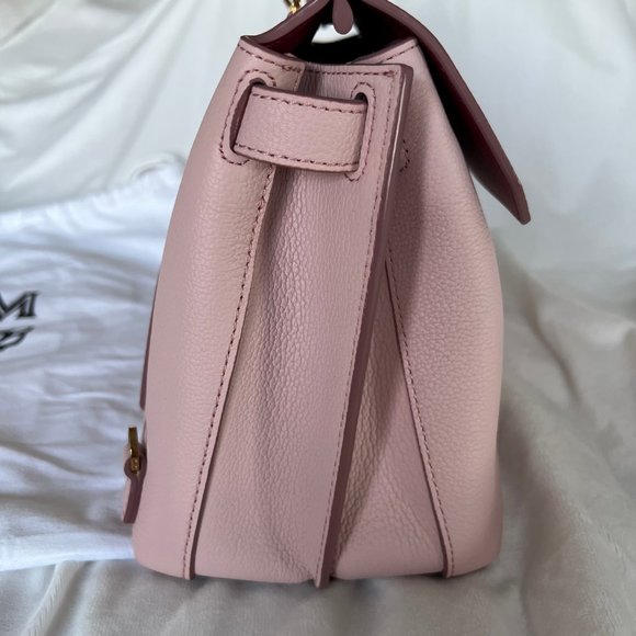 MCM Milla Leather Backpack Light Pink Leather Bag - Picture 6 of 14